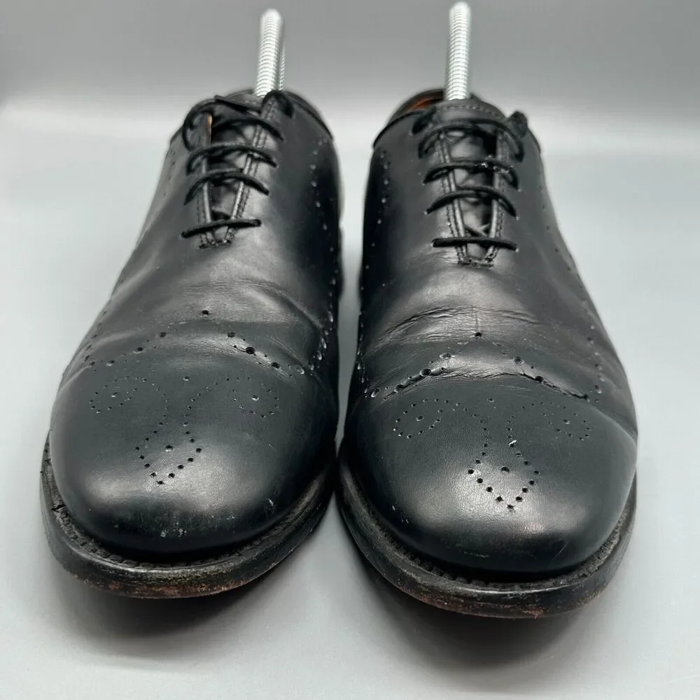 Allen Edmonds Fairfax Men's 8 Black Leather Comfort Shoes Lace Up Low Top